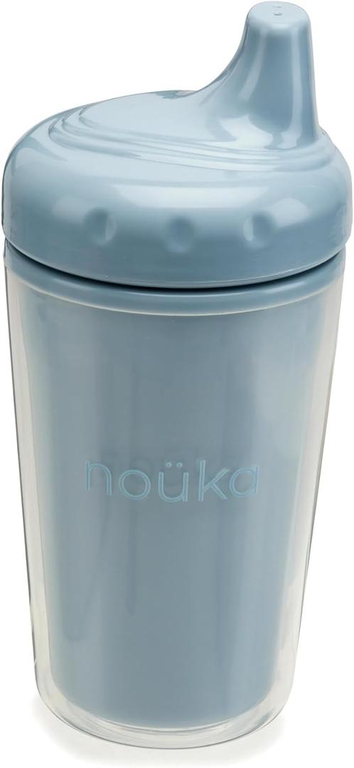 noka Insulated and Non-Spill Sippy Cup | Leak Proof and Easy Grip | Keeps Drinks Hot or Cold | Wave