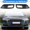1 Pair Fog Light Grill for Audi A4L B9 S4 RS4 2013-2016 Durable ABS Black Front Left Right Front Lower Bumper Fog Light Cover Inserts