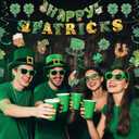 St Patricks Day Decorations,Pre-Assembled Saint Patricks Day Decorations Office Party,Shamrock Lucky Banner Garland Hanging Swirls St. Patrick's Day Decoration,Irish St Patricks Day Decor Accessories
