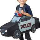 Toddler Police Car Costume,Funny Cosplay Onesie with Police Hat, Halloween Dress Up Gifts for Kids, For 2-4T Toddler