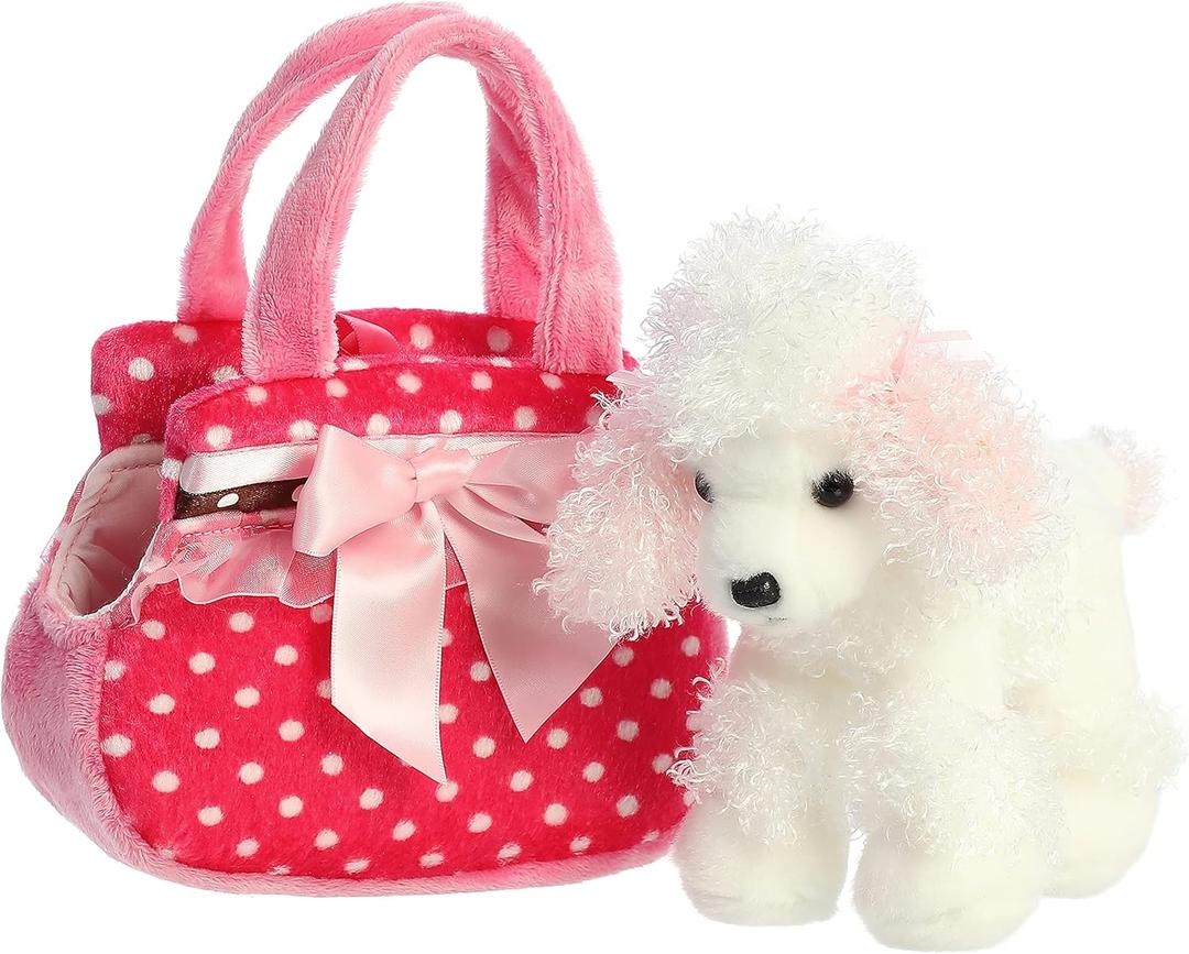 Aurora® Fashionable Fancy Pals™ Fancy Pink Polka Dot™ Stuffed Animal - Plush with Stylish Purse for Dress Up Fun - Perfect for Kids 3+ Years, Costumes, and Birthdays - 7.5 Inches