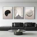 ARTFEB Beige and Black Large Framed Canvas Wall Art Set, Modern Wall Decor, Abstract Black and White Wall Painting, Neutral Nature Art Print for Living Room, Bedroom, Office, 20" X 28" X 3 pieces