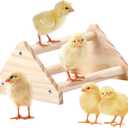 Wooden Chick Perch Stand, Pine Chicks Roosting Bar, Jungle Gym Perch Toys for Chicken Coop & Brooder, Bird Perch for Baby Chicks & Parrots (Small)