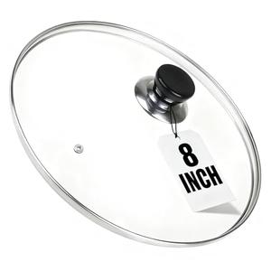 8 Inch Pan Lid, 8'' Frying Pan Lid, Tempered Glass Cast Iron Lids for Skillets, Fry Pan, Wok Pot (8 inch)