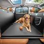 Tapizado Back Seat Extender for Dogs with PU Leather, Detachable Hard Bottom Car Seat Cover for Dog Holds 400lbs, Large Space Backseat Extender, Hammock for Car, SUV with Mesh Window