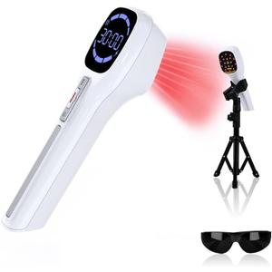 Cold Laser Therapy Device for Human & Pet with Stand & LED Display(4 x 808 nm +14 x 650 nm), Handheld Red Light Therapy Devices, Red Light Therapy Wand for Joint Muscle Pain Relief