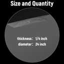 Pushglossy Large Round Acrylic Sheet Clear Acrylic Circle Board Transparent Circle Blank Plastic Disc for Table Top Backdrop DIY Cake Disks Crafts(1/4" X 24")