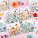 80 Pcs Spring Wildflower Paper Napkins Disposable Floral Decoupage Cocktail Napkins Decorative Butterfly Floral Beverage Towel for Spring Summer Party Favor Supplies,6.5"*6.5"