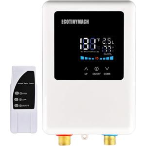 Tankless Water Heater Electric 110V, 3000W Instant Water Heater Under Sink, Conversion Between Fahrenheit and Celsius, Remote Control