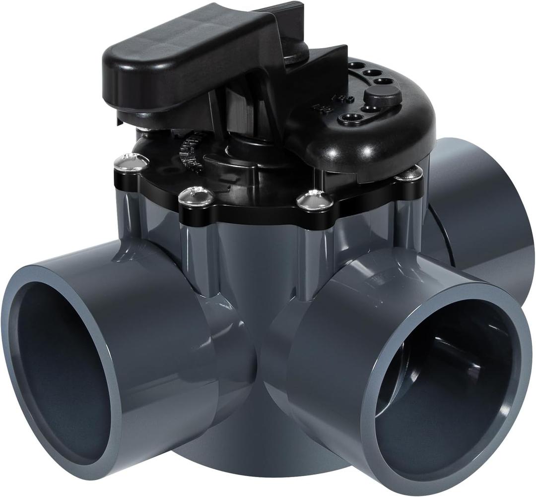3 Way Pool Valve 2 Inch, Positive Non-Lube Diverter Valve Replacement for 263028 Valve, Used for Pools and Spas, Works with Heaters, Chemical Dispensers, and Salt Generators