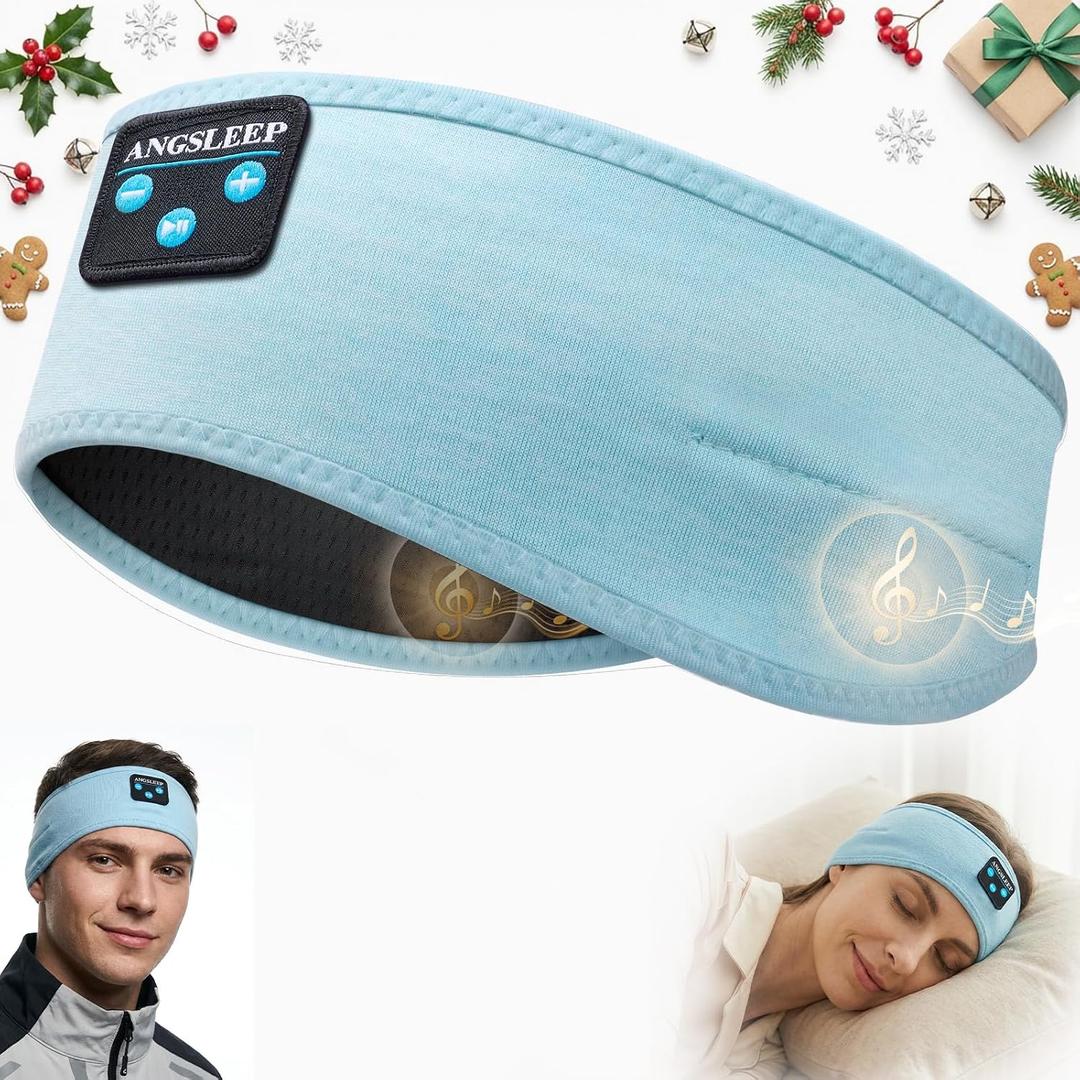 Sleep Headphones Bluetooth Headband, Wireless 5.4 Sleep Music Headphones with Ultra-Thin Stereo Speakers for Side Sleepers, Sweat-Proof Sports Headband for Running Travel Yoga, Ideal Gifts for Unisex