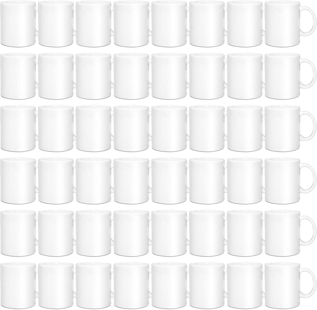 SUBLOVER Set of 48 Sublimtion Blanks Ceramic White Tazas Para Coffee Mugs 11OZ Sublimation Cups Bulk For Christmas for Mug Press Machine