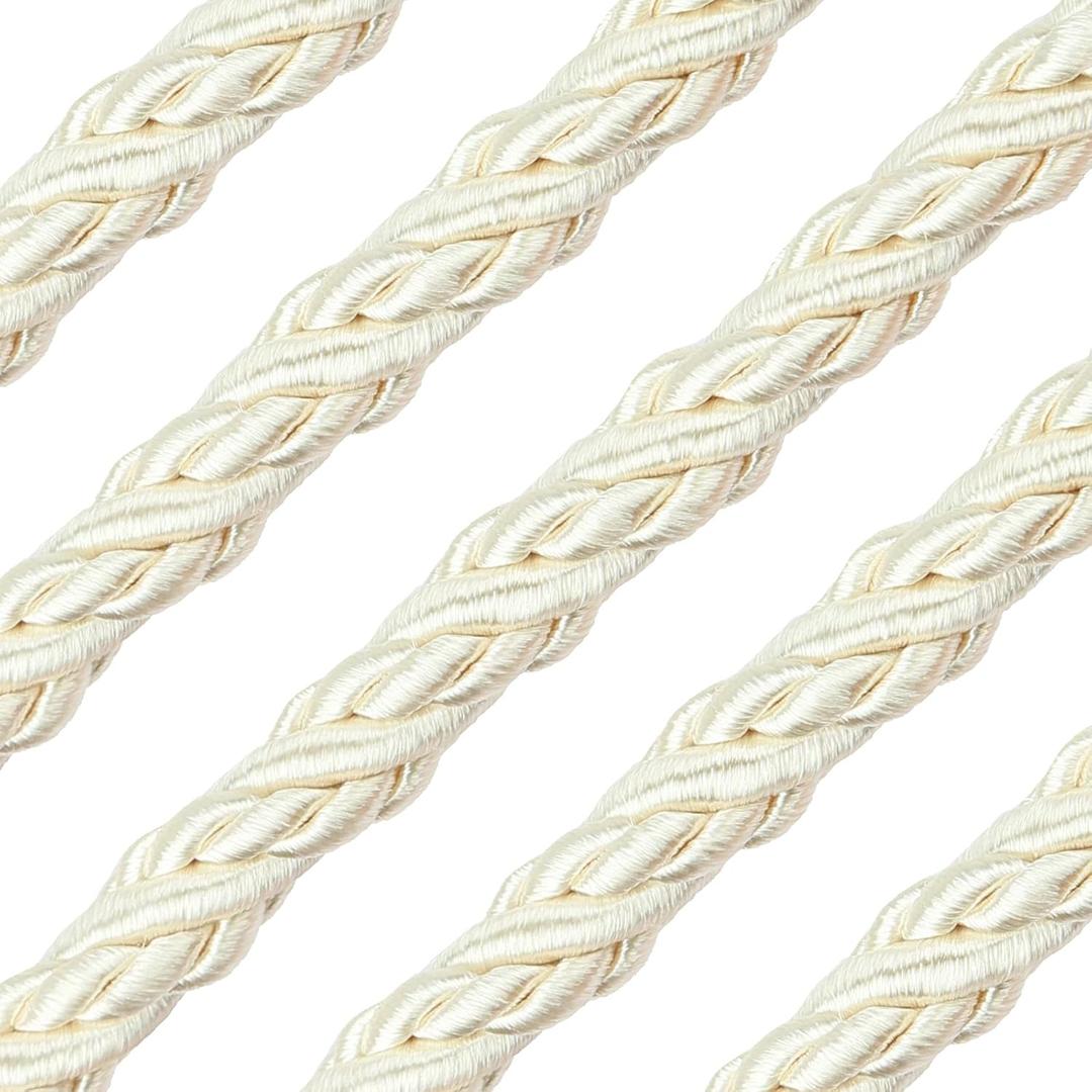 10 Yard 3/8''(1cm) Twisted Trim Cord Rope,10mm Nylon Twisted Cord Thread String for Home Decor, Crafts Making and Costume Crafting (Cream)