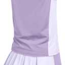 Zaclotre Girls Tennis Golf Dress Outfit Sleeveless Tank Top and Skorts Sets Sport Skirt with Shorts (5-6 Years, Light Purple)