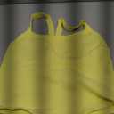 Tank Tops for Women Scoop Neck Crop Tops Athletic Workout Tops Cute Seamless Cami Ribbed Tank Top, XL, Cream Yellow