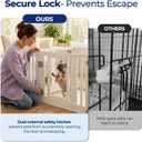 Clear Acrylic Dog Playpen with Door, Transparent Puppy Playpen for Small and Medium Puppies, Easy Assemble Pet Fence Indoor with Safety Lock (White, 35 x 35 x 22.4 Inch)