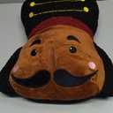 Nutcracker Christmas Throw Pillow Christmas Nutcracker Shaped Decoration Decorative Cushion 14.5‘' x 13‘' Faux Rabbit Fur Embroidered Pillow Xmas Gift for Home Sofa Chair Bed(African American)