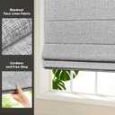 LazBlinds No Tools No Drill Cordless Roman Shades for Windows, Blackout Thermal Insulated UV Blocking Window Blinds, Lightweight Fabric Blinds for Indoor Windows, 33" W x 60" H, Blackout - Grey