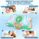 CHxxy Memory Foam Pillows, Cervical Pillow for Neck and Shoulder Pain Relief, Ergonomic Contour Bed Pillow, Soft for Side Sleep Stomach Sleeping and Back Sleeper-Queen Size&Green
