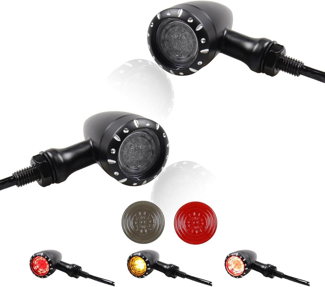 Universal Motorcycle Rear LED Turn Signals 12V Brake Tail Lights Running Lights for Harley Sportster Iron 1200 Softail Yamaha Victory Kawasaki Suzuki Chopper Bobber