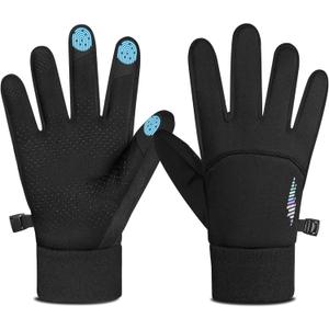 rivmount Kids Warm Winter Gloves Touchscreen Water-Resistant Cycling Running Skiing in Outdoor Cold Weather for Boy Girl (M(6-8 years), Black)