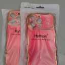 Hython for iPhone 15 Pro Max Case Wave Wavy Phone Cases with Love Heart, Luxury Plating Edge Cute Curly Shape Cover for Women Girls, Thin Slim Soft TPU Rubber Shockproof Protective Cover, Hot Pink, Pack of 2