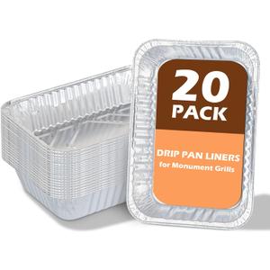 Grease Tray Liners for Monument Gas Grill Replacement Parts, Disposable Grease Box Liner for Most Monument Gas Grills Drip Pan Accessories, for Monument 35633 24367 13892 Aluminum Foil Liner, 20 Pack