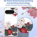 for Google Pixel 9 Pro XL Case+Tempered Glass Screen Protector, Slim Soft TPU & Hard PC,Girls Women Crystal Clear Cute Floral Pattern Shock Absorption Case Cover for Pixel 9 Pro XL (silver Shield Flower Series-Lotus)