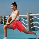 Ksmien Women's 5"/ 7" Athletic Running Shorts Quick Dry Lightweight Workout Gym Shorts with Zipper Pockets UPF 50+, 2XL