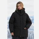 NOMADIKA Oversize Waterproof Ski Jacket Thick Snow Coats with Detachable Hood Winter Skiing Snowboard Jackets for Women Men, Black Size XL
