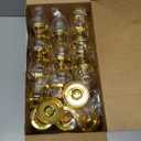 Tessco for you 48 Pcs Plastic Mini Cake Stand with Dome Lid Cover Clear Small Cupcake Display Holder Crystal Pedestal Stand Chocolate Candy Dessert Containers for Wedding Birthday Party (Gold)