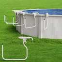 5 Packs Solar Cover Holder for Above Ground Pool(Top Rail 1.57-5.5 in), Adjustable Pool Solar Cover Hooks Fit Steel Wall and Frame Above Ground Pools, Pool Cover Holder for Storage, No Drilling