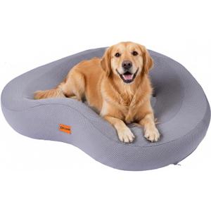 Orthopedic Memory Foam Dog Bed, Large Waterproof Pet Sofa with Sides & Removable Washable Cover, Non-Slip Bottom Supportive Couch for Large Dogs, Gray