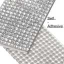Zonon Self Adhesive Rhinestone Strips Diamond Bling Crystal Ribbon Sticker Wrap for Craft Jewel Tape Roll with 2 mm Rhinestones for DIY Car Phone Christmas Decoration (Silver,1.06 Inch x 3 Yards)