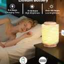 Touch Night Light, Portable Table Lamp with 3 Color Modes & Stepless Dimming, Lightweight Bedside Lamp for Bedroom, Nursery, Office