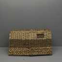 10.5in x 10.5in Wicker Storage Cubes, Foldable Natural Wicker Cube Storage Bin, Heavy Duty Hyacinth Storage Baskets, Cube Storage Baskets 11 x 11 for Shelf, 4 Pack