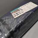 Pcinfuns Outdoor Patio Rugs 9X12 Waterproof, Reversible Plastic Straw Camping Rug Carpet, Large Area Rugs Mats for Rv, Deck, Porch, Picnic, Beach, Balcony, Navy Blue & Grey