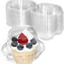 50 Pack Individual Cupcake Containers, Plastic Cupcake Boxes with Lids, Stackable and Reusable, Clear Design for Cupcakes, Muffins, Donuts, Salad Storage