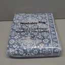 Vintage 2x7 Runner Rug, Denim Blue White Washable Runners for hallways, Super Soft Kitchen Runner Rug Non Slip, Print Faux Wool Floral Thin Carpet Runner for Entryway Indoor Bedside Runner