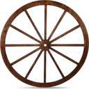 Wood Wagon Wheel Decorative Old Western Style Wagon Wheel Decor Vintage Rustic Wall Hanging Wood Cartwheel Decor for Garden Bar Patio Garage Farmhouse(30 Inch,Brown)