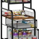 SWTYMIKI Rolling Cart with Drawers - Metal Utility Cart with Wood Shelf, DIY Divider and Locking Wheels, Craft & Art Cart Organizer for Under Desk Storage for Home Office Studio, Espresso (4 Tiers, 4 Tiers-Espresso)