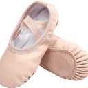 Stelle Ballet Shoes for Girls Boys Close-Fit PU Professional Dance Slippers | Breathable PU upper, Elastic strap, Soft flexible suede sole, No-Tie design, Fits toddlers to big kids, Dance practice, Yoga (Pink)