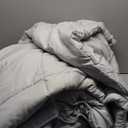 Cooling Comforter, Cooling Blanket for Hot Sleepers and Night Sweats, Double-Sided Cool Breathable Soft Lightweight Blanket, All Season Bedding Comforter, (Mist Light Grey, Queen, (90"x90")