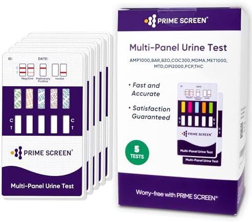 Prime Screen [20 Pack] 10 Panel Urine Drug Test Kit - Testing Instantly for THC (Marijuana), BZO (Benzos), MET (Meth), PCP (Phencyclidine), MTD, AMP, BAR, COC, OPI, MDMA - WDOA-3104