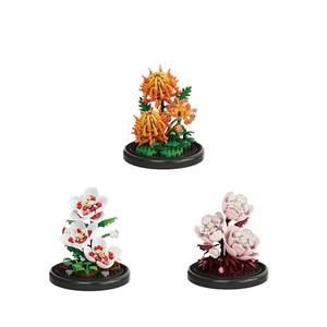 Kadablk Creative Botanical Micro Blocks Set with Display Cover- 550PCS Artificial Chrysanthemum, Peony and Hibiscus, Perfect DIY Gift for Adults, Teens and Flower Lovers
