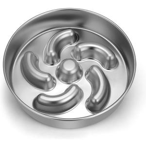 Slow Feeder Dog Bowl, 2 Cups Stainless Steel Heavy Duty with Non-Slip Base 8.7 inch Puzzle Maze Dog Food Bowls for Medium, Large Breed Size Dogs to Slow Down Eating
