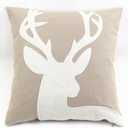 WOMHOPE Pack of 4 Christmas Pillow Covers Embroidery Sleigh Snowflakes Winter Decorative Square Cushion Covers Shells 18 X 18 Inches for Bed,Sofa,Couch (B (Set of 4) Griege)