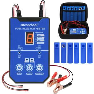 BELEY Fuel Injector Tester and Universal Cleaner Tool Kit 6 Size Cleaning Adapters & 8 Pulse Modes for 12V Automotive Car Motorcycle Injector Tester Kit, DIY Automotive Cleaning Test Kits