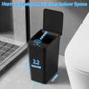 Bathroom Trash Can with Lid, KOEYLE 2 Pack 2.2 Gallon Automatic Touchless Garbage Can, Small Motion Sensor Smart Trash Can, Slim Waterproof Trash Bin for Bedroom, Bathroom, Office, Living Room (Black)