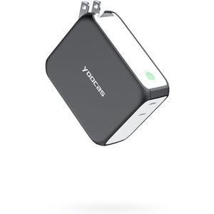 yoocas Portable Power Bank, 2in1 Hybrid Charger-5000mAh 20W Portable Charger with 45W GaN Charger-USB C Dual Ports for MacBook, Dell, Samsung, iPhone, iPad, Switch,Steam Deck and ect-Black & White